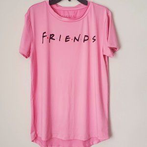 Cute FRIENDS Novelty Tee Fun Bubble Gum Pink T-shirt Rachel Monica Pheobe